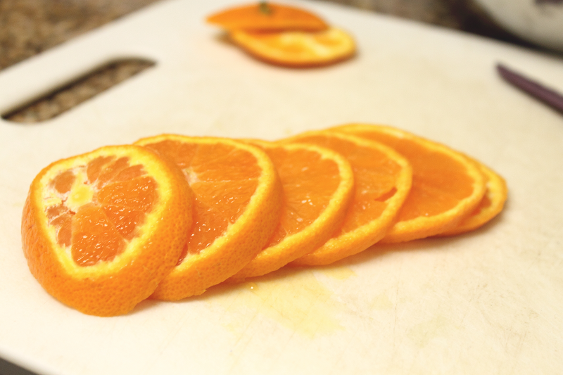 Sliced mandarins ready to go