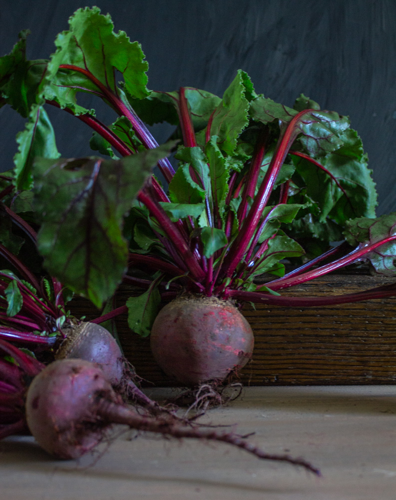 Beets on a dark background