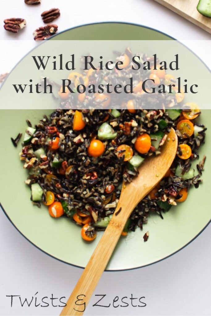 Summer Wild Rice Salad with Roasted Garlic Twists & Zests