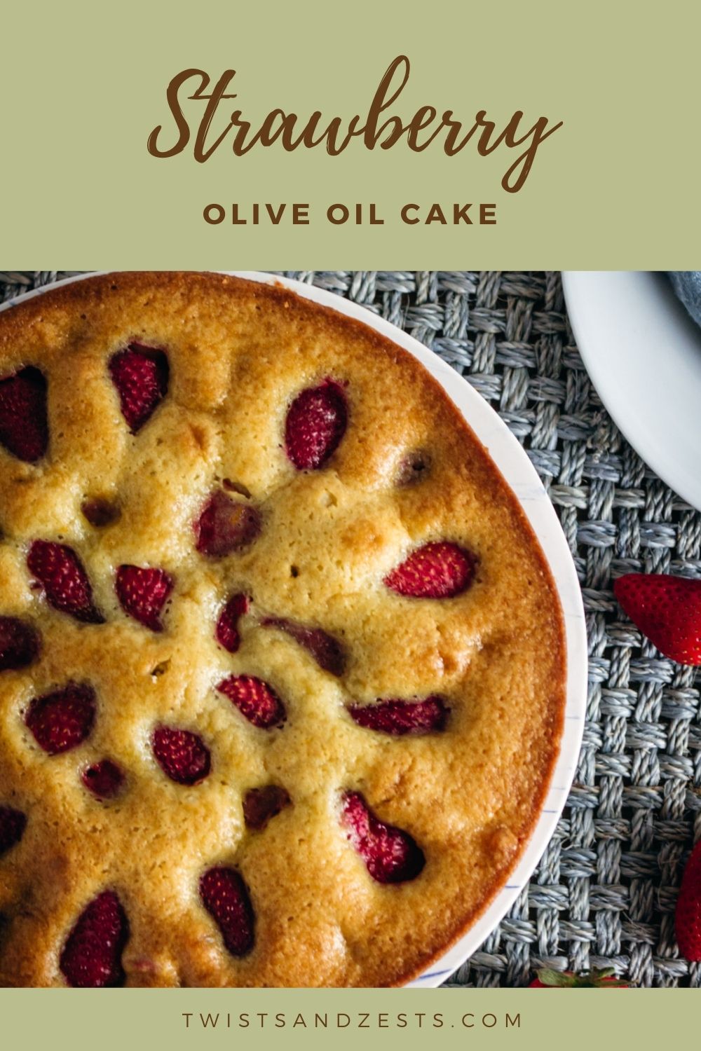 Strawberry Olive Oil Cake