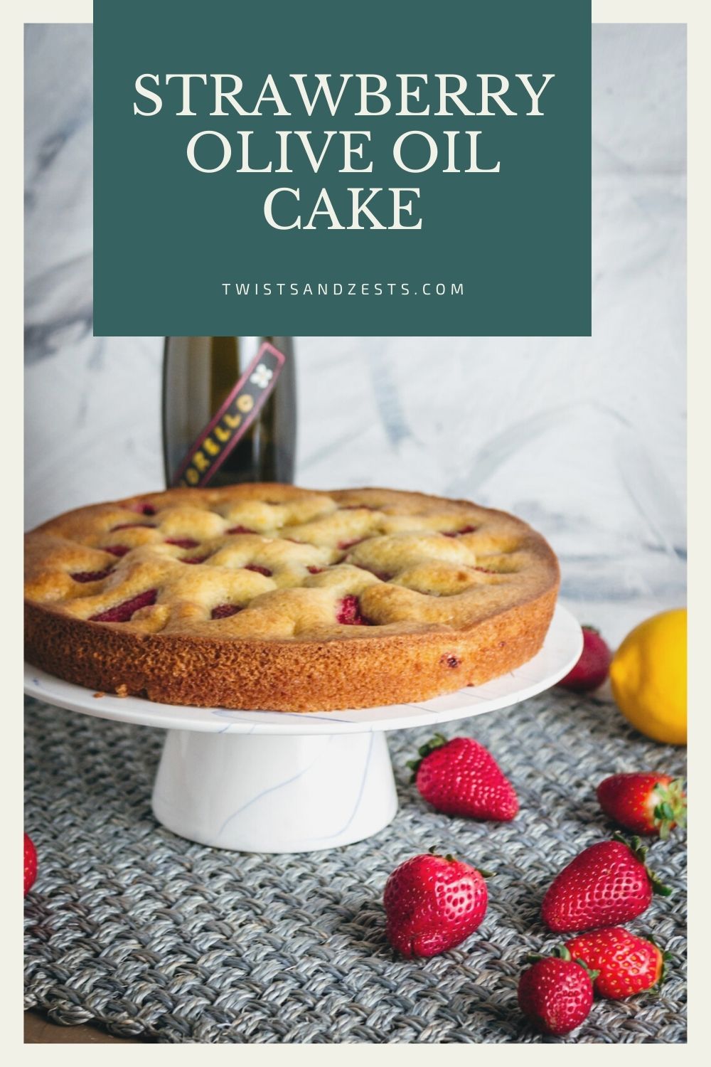 Strawberry Olive Oil Cake