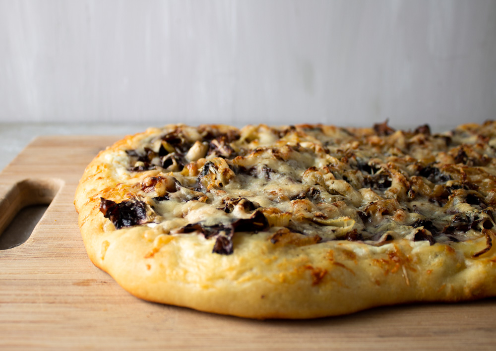 Baked radicchio flatbread