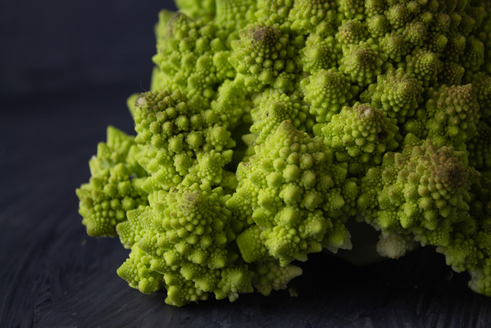 Close-up of a romanesco spiral