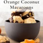 Orange coconut macarrons in bowl