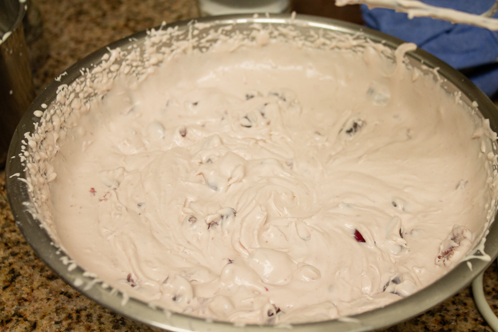 Blended creams mixture just before going into the freezer